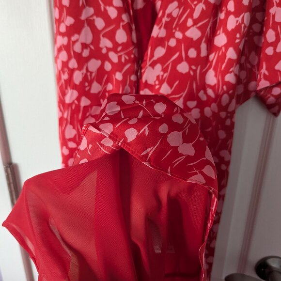 NWT Red floral dress Zara, size M - Picture 7 of 8